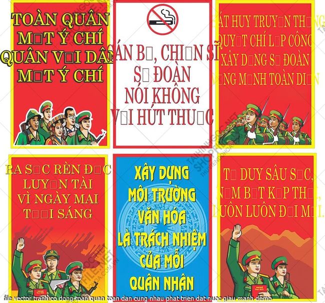 file vector tranh co dong toan quan toan dan cung nhau phat trien dat nuoc giau manh 